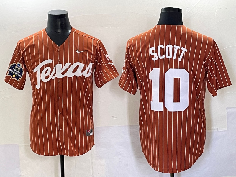 Men Texas Longhorns #10 Scott brown Nike joint Name NCAA 2025 Jersey style 11